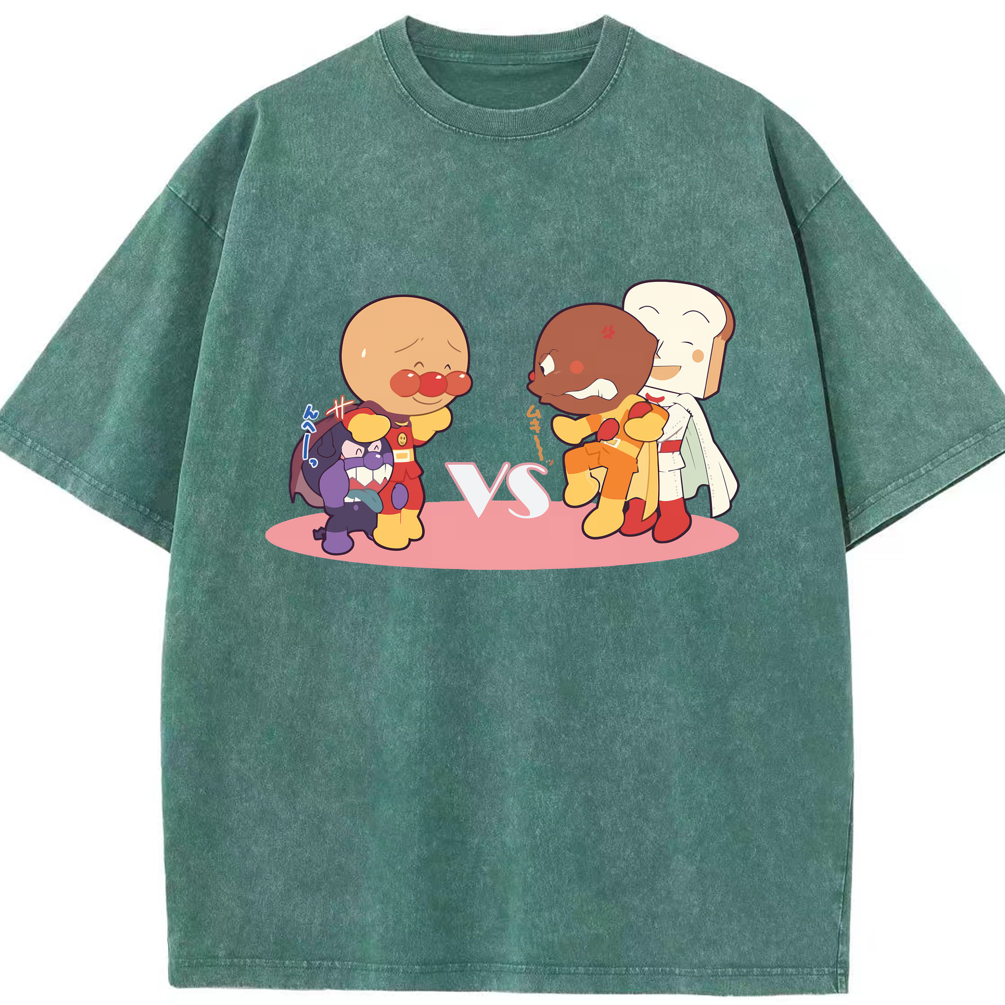 （画像用） アンパンマン Anpanman 綿100% ヴィンテージ風 半袖Tシャツ（フロントプリント）